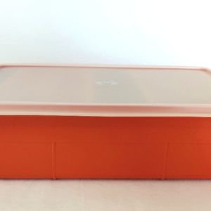 Vintage Orange TUPPERWARE TUPPERCRAFT Craft Box  Organizer Container #1421-4